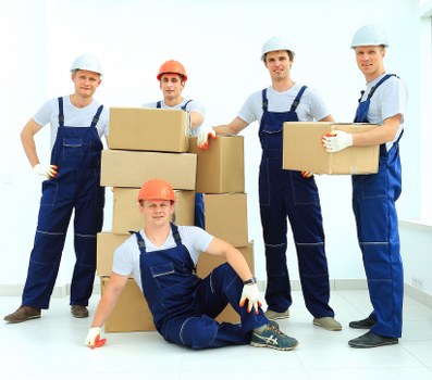 Commercial moving team planning an office relocation in Canary Wharf
