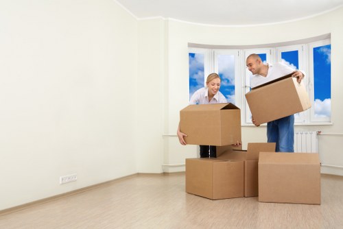 Careful furniture handling during a Canary Wharf relocation