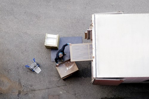 Commercial moving van prepared for urgent office removals in Canary Wharf