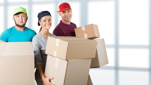 Professional movers handling an office removal in Canary Wharf