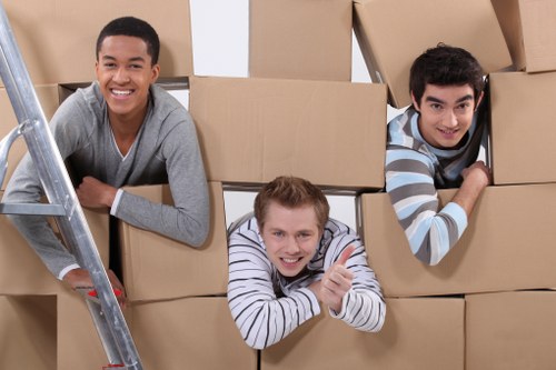Loading furniture and boxes for a Canary Wharf apartment move