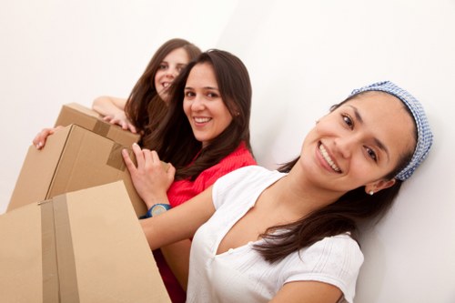 Business furniture and equipment prepared for a Canary Wharf office move