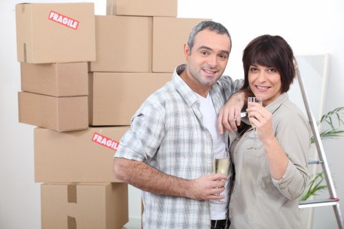 Safely completed van moving operation with protected items and careful handling